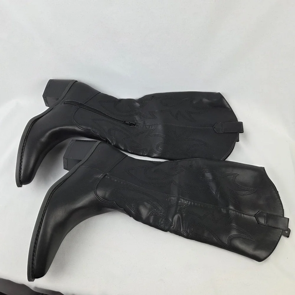 New Athlefit Cowboy Boots Women's Knee High Pointed Toe Western Cowgirl Size 7
